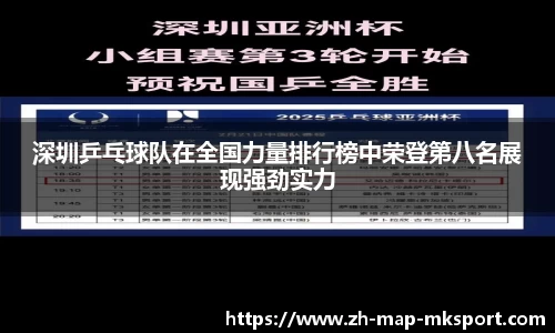 深圳乒乓球队在全国力量排行榜中荣登第八名展现强劲实力